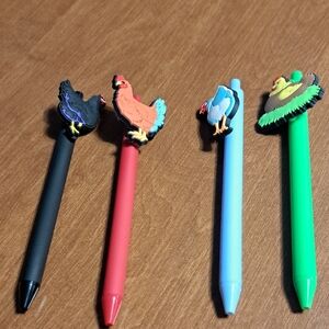 Set of Four Chicken Themed Pens/ BUNDLE ONLY